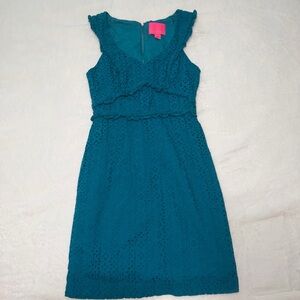 Lilly Pulitzer Teal Eyelet Kaylee Dress